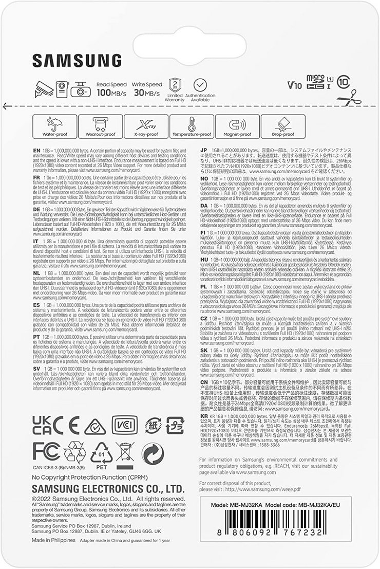 Samsung PRO Endurance - Scheda MicroSD - Adattatore SD Incluso